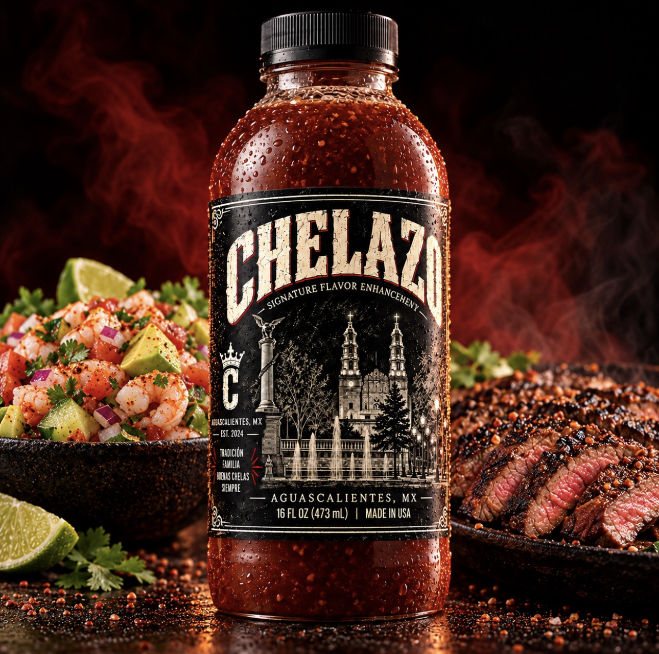Chelazo 16 oz concentrate bottle